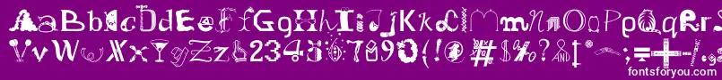 OldDreadfulNo.7Bt-fontti – valkoiset fontit violetilla taustalla