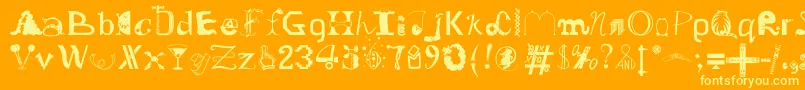 Шрифт OldDreadfulNo.7Bt – жёлтые шрифты на оранжевом фоне