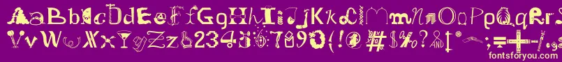 Шрифт OldDreadfulNo.7Bt – жёлтые шрифты на фиолетовом фоне