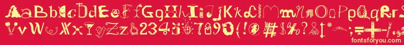 OldDreadfulNo.7Bt Font – Yellow Fonts on Red Background