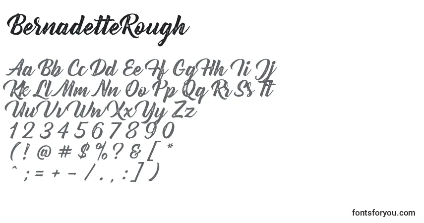 Fuente BernadetteRough - alfabeto, números, caracteres especiales