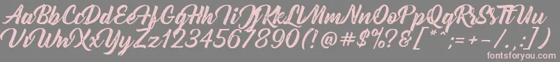 BernadetteRough Font – Pink Fonts on Gray Background