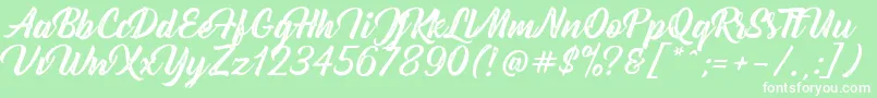 BernadetteRough Font – White Fonts on Green Background