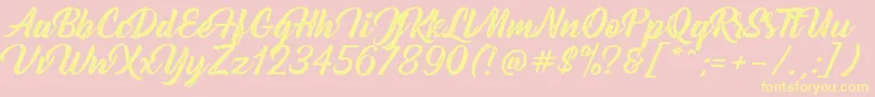 BernadetteRough Font – Yellow Fonts on Pink Background