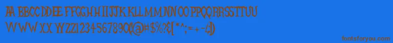 HellcatsBv-fontti – ruskeat fontit sinisellä taustalla