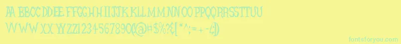 フォントHellcatsBv – 黄色い背景に緑の文字