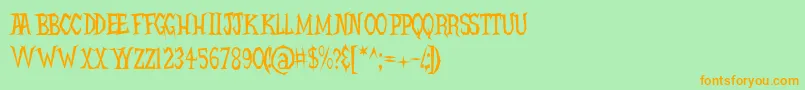 HellcatsBv Font – Orange Fonts on Green Background