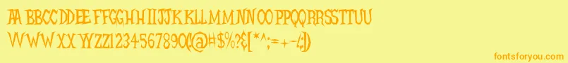 HellcatsBv Font – Orange Fonts on Yellow Background