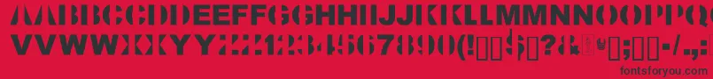 Fonte KillAllFonts – fontes pretas em um fundo vermelho