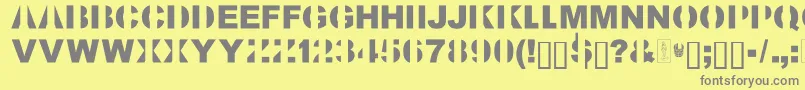 Шрифт KillAllFonts – серые шрифты на жёлтом фоне