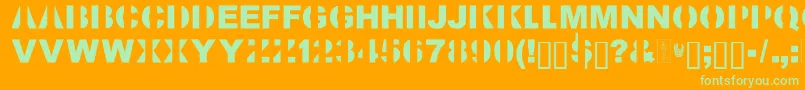 KillAllFonts Font – Green Fonts on Orange Background