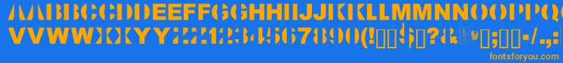 KillAllFonts Font – Orange Fonts on Blue Background