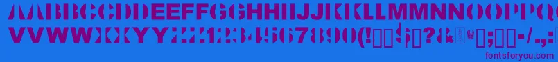 KillAllFonts Font – Purple Fonts on Blue Background