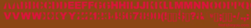 フォントKillAllFonts – 赤い文字が茶色の背景にあります。