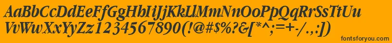 GaramondnarrowcttBolditalic Font – Black Fonts on Orange Background