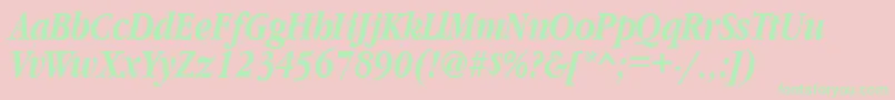 GaramondnarrowcttBolditalic Font – Green Fonts on Pink Background