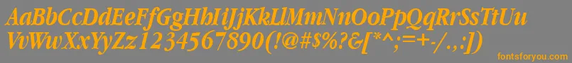 GaramondnarrowcttBolditalic Font – Orange Fonts on Gray Background