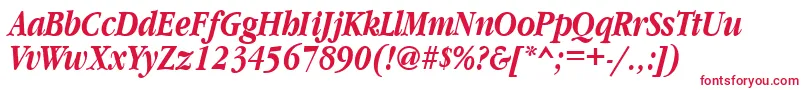 GaramondnarrowcttBolditalic Font – Red Fonts on White Background