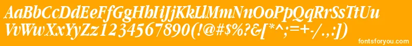 GaramondnarrowcttBolditalic Font – White Fonts on Orange Background