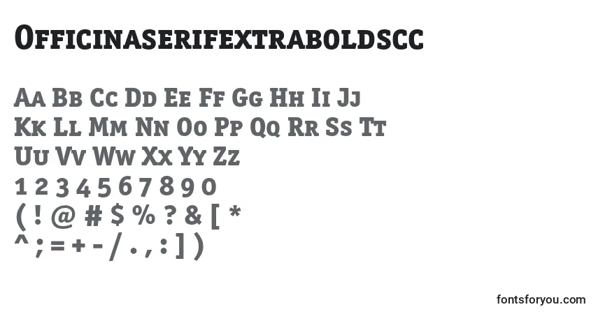 A fonte Officinaserifextraboldscc – alfabeto, números, caracteres especiais