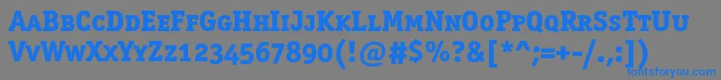 フォントOfficinaserifextraboldscc – 灰色の背景に青い文字