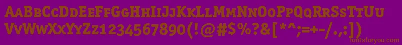 フォントOfficinaserifextraboldscc – 紫色の背景に茶色のフォント