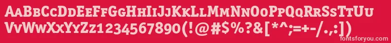 Officinaserifextraboldscc Font – Pink Fonts on Red Background
