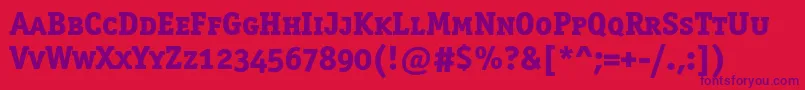 Officinaserifextraboldscc Font – Purple Fonts on Red Background