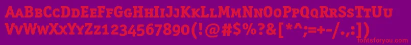 Officinaserifextraboldscc Font – Red Fonts on Purple Background