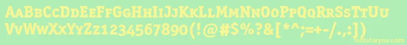Officinaserifextraboldscc Font – Yellow Fonts on Green Background