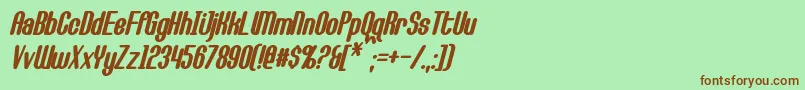 CallieMaeBoldItalic Font – Brown Fonts on Green Background