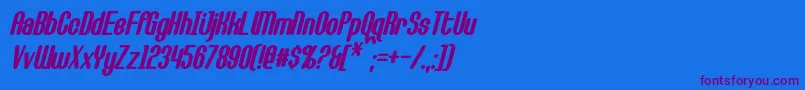 CallieMaeBoldItalic Font – Purple Fonts on Blue Background