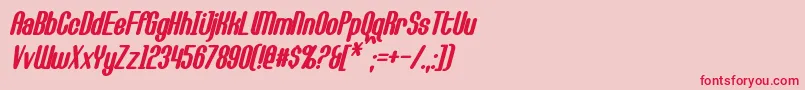 CallieMaeBoldItalic Font – Red Fonts on Pink Background