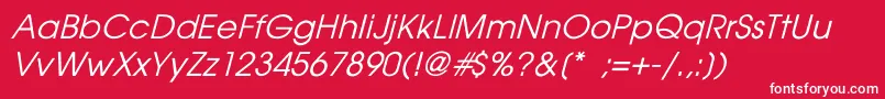Avantgarde ffy Font – White Fonts on Red Background