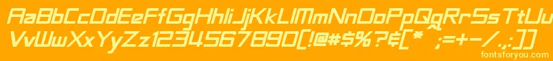 LabeoufBoldItalic Font – Yellow Fonts on Orange Background