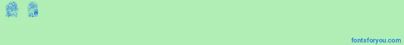 Шрифт Babysbreathstpatsregular – синие шрифты на зелёном фоне