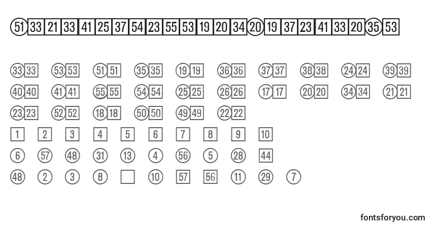 Czcionka CatalognumbersRegularDb – alfabet, cyfry, specjalne znaki