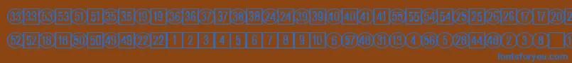 フォントCatalognumbersRegularDb – 茶色の背景に青い文字