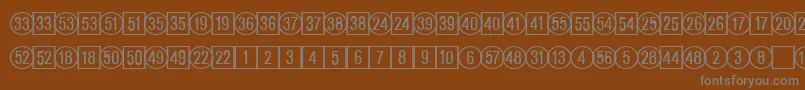 フォントCatalognumbersRegularDb – 茶色の背景に灰色の文字
