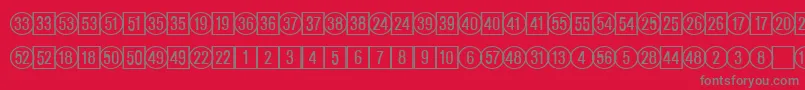 Czcionka CatalognumbersRegularDb – szare czcionki na czerwonym tle