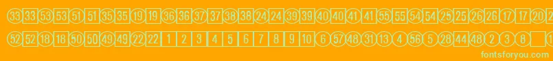 CatalognumbersRegularDb Font – Green Fonts on Orange Background