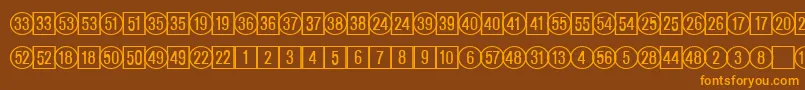 CatalognumbersRegularDb Font – Orange Fonts on Brown Background