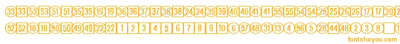 フォントCatalognumbersRegularDb – 白い背景にオレンジのフォント