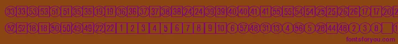 CatalognumbersRegularDb Font – Purple Fonts on Brown Background