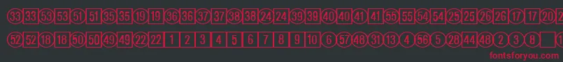 CatalognumbersRegularDb Font – Red Fonts on Black Background