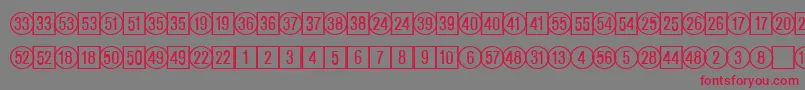 CatalognumbersRegularDb Font – Red Fonts on Gray Background