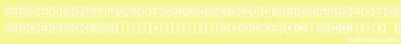 CatalognumbersRegularDb Font – White Fonts on Yellow Background