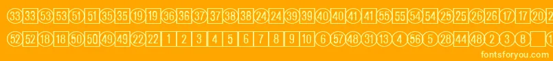 フォントCatalognumbersRegularDb – オレンジの背景に黄色の文字
