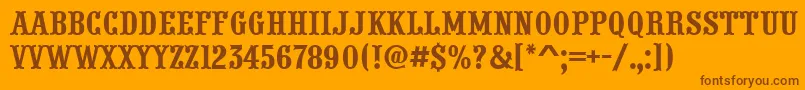 APresentumnr-Schriftart – Braune Schriften auf orangefarbenem Hintergrund
