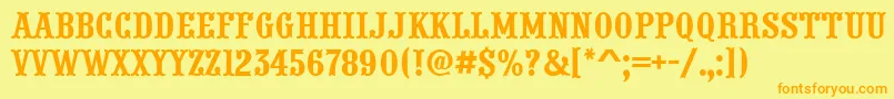 APresentumnr Font – Orange Fonts on Yellow Background